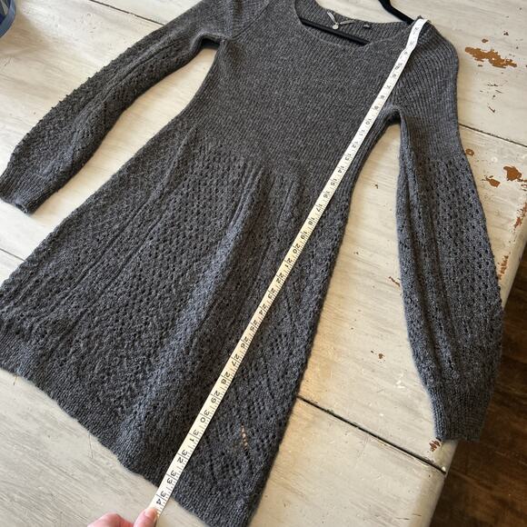 Knitted and Knotted Gray 100% Alpaca Tunic Dress Sz S Lightweight - Picture 7 of 9